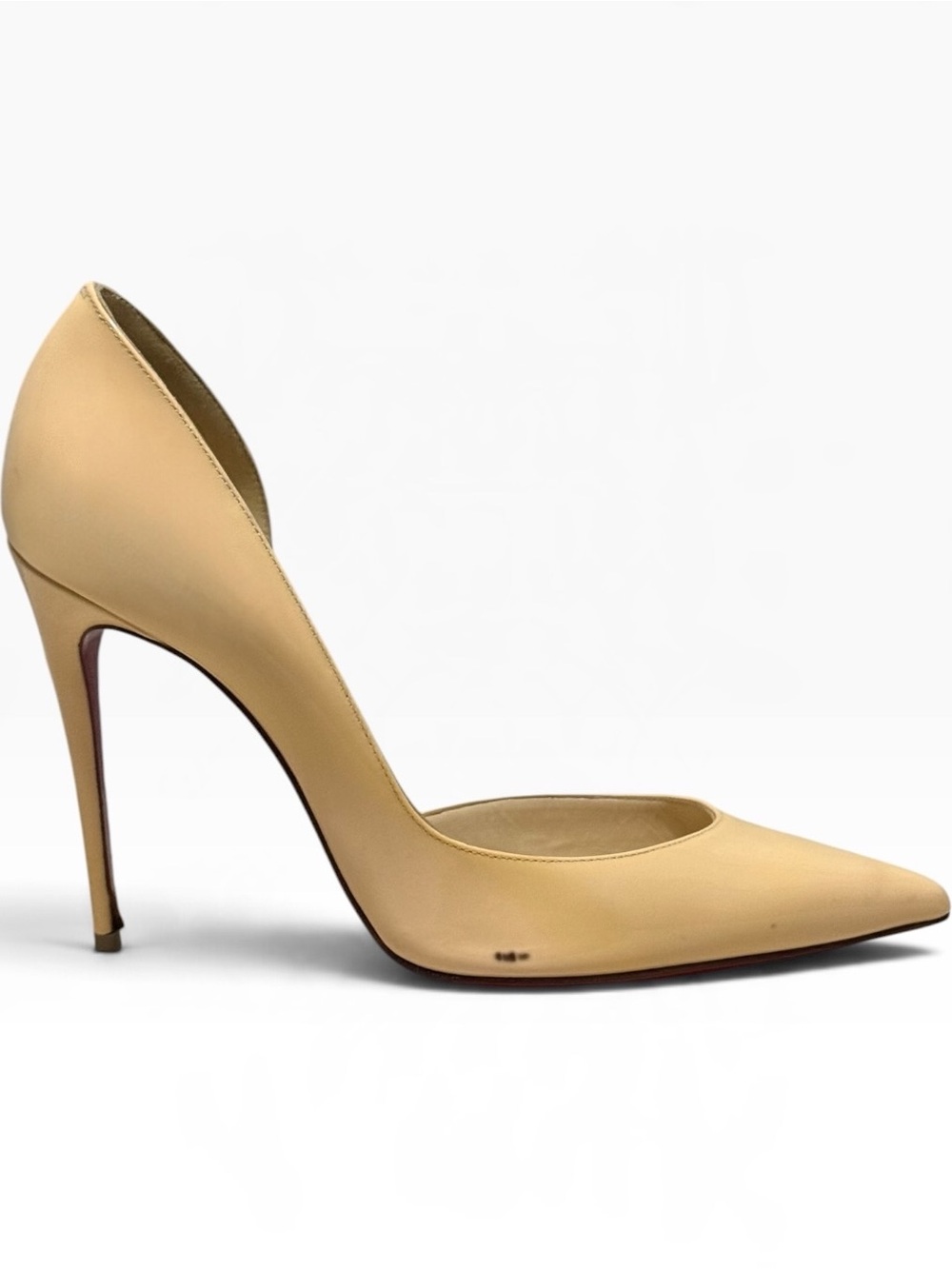 Christian Louboutin Iriza Nude Blush Patent Leather Pumps Size 37